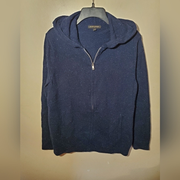 Banana Republic Sweaters - Banana Republic Wool Blend Zip Up Hooded Sweater Speckled Size L